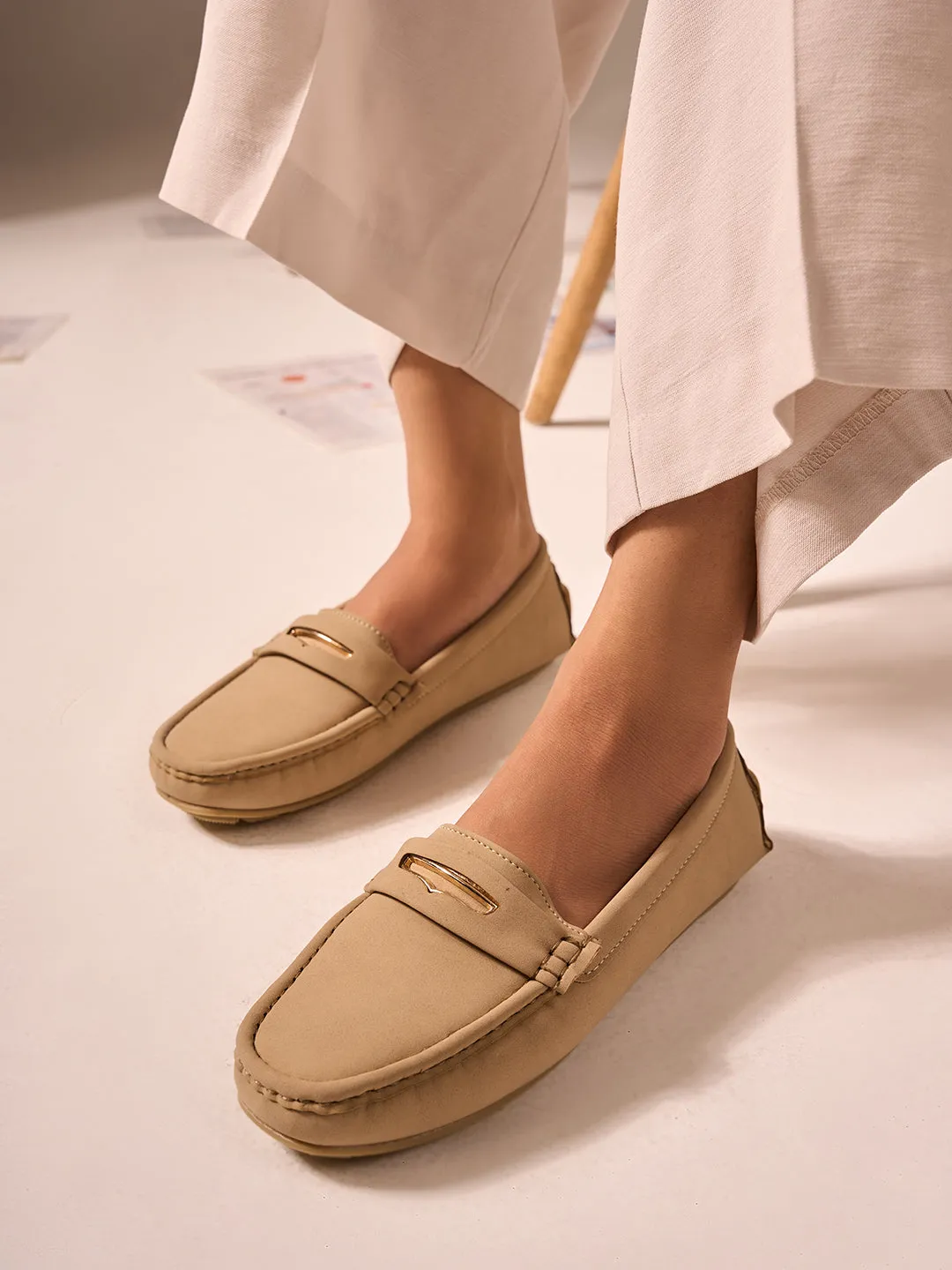 Women's Khaki Soft & Premium Loafers (IU2002)
