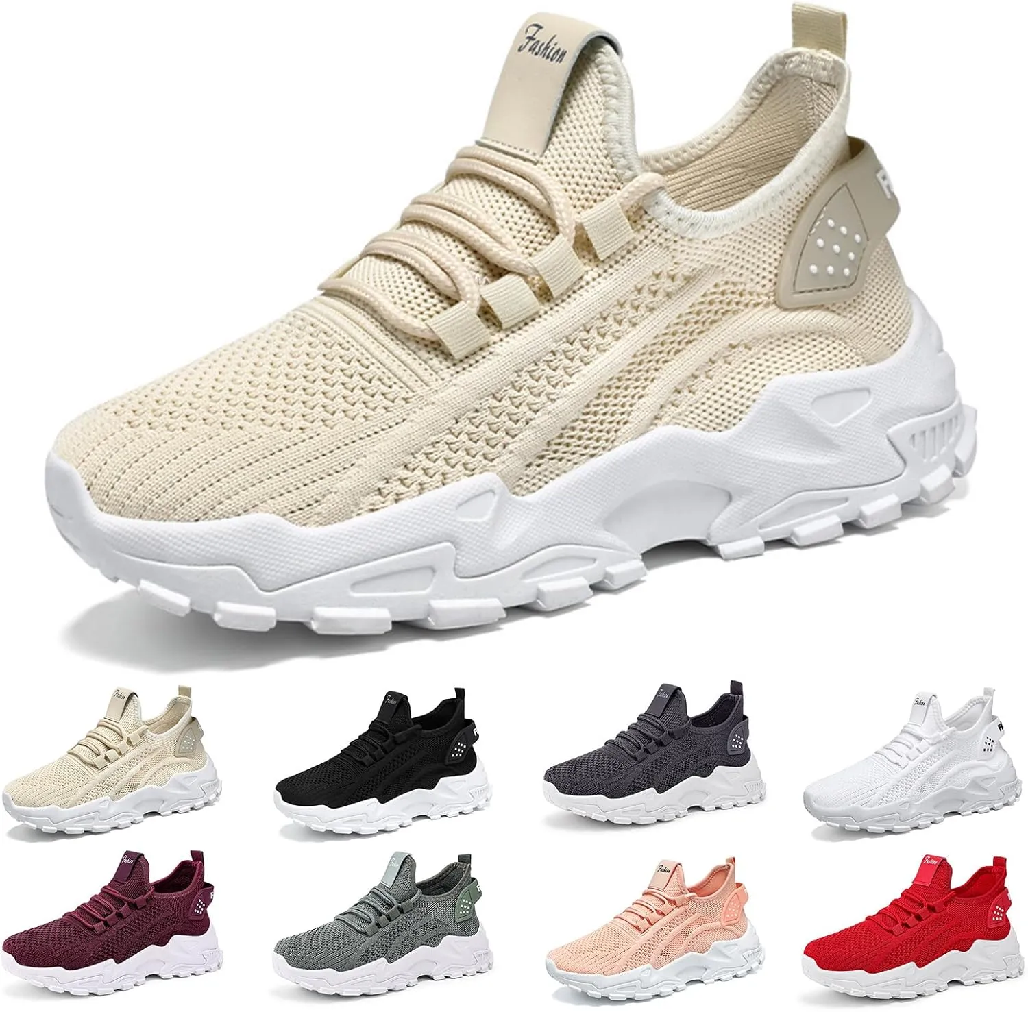 Womens Running Shoes Platform Chunky Fashion Sneakers Lightweight Breathable Mesh Shoes Casual Soft Sole Workout Sports Shoe Comfortable Gym Running Sneaker