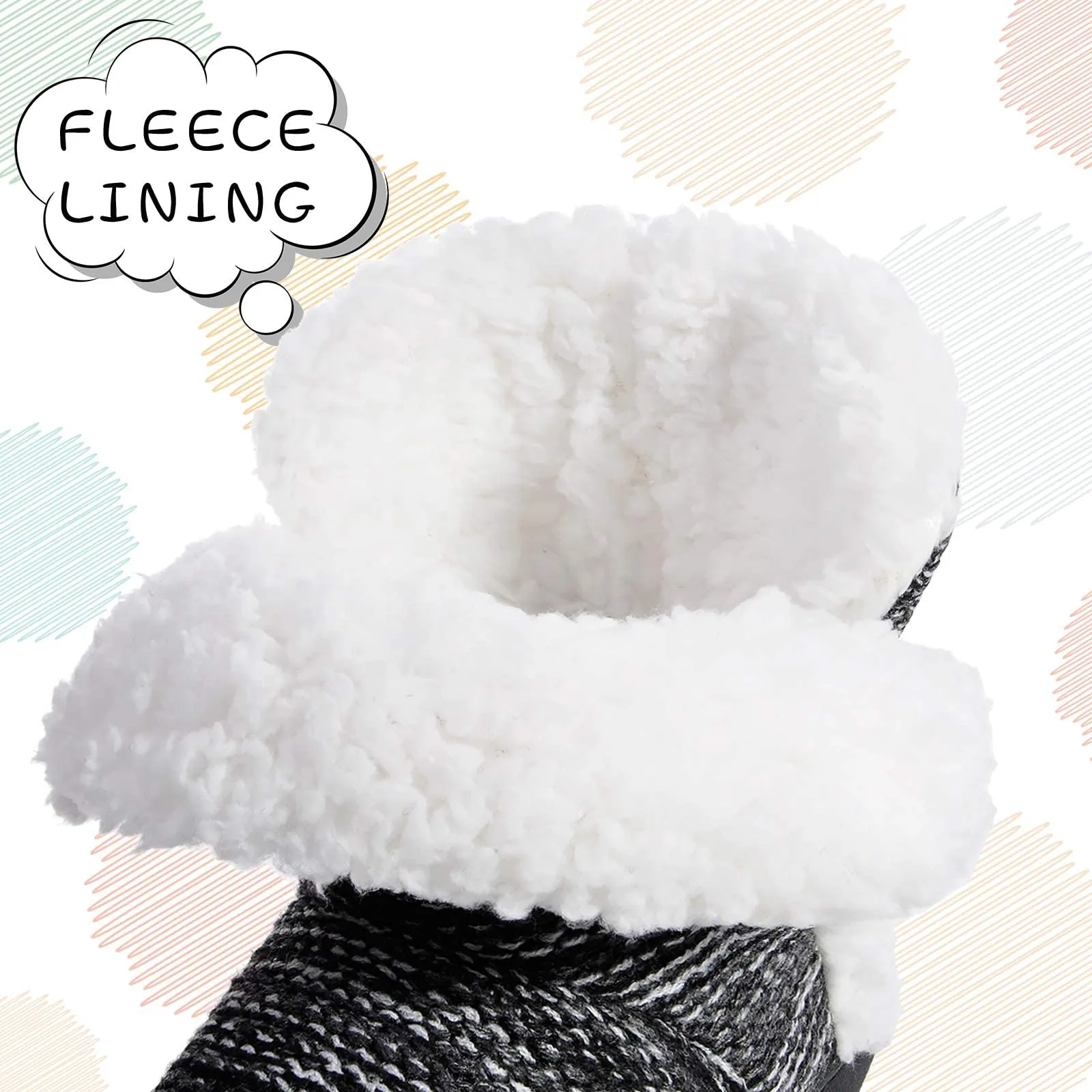 Womens Slipper Booties Warm Knitted Ankle Fuzzy Memory Foam Slippers for Women House Shoes