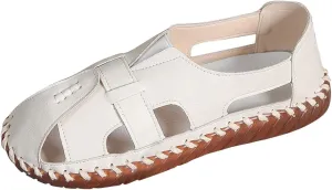 Womens Sport Sandals Closed Toe Breathable Outdoor Fisherman Shoes Summer Casual Non-Slip Leather Loafters Beach Walking