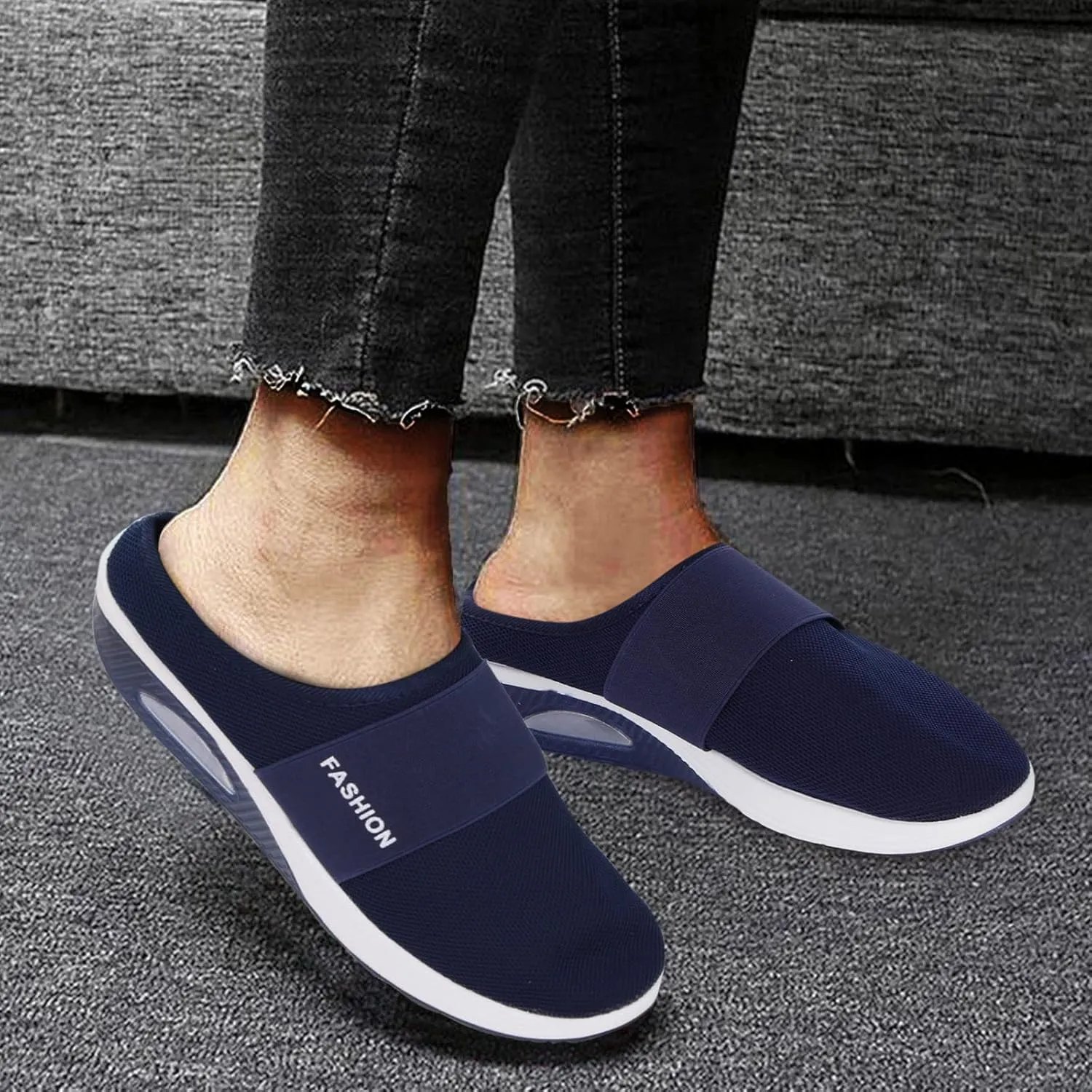 Womens Summer Breathable Mesh Slippers Lightweight Slip On Clog with Arch Support Soft Cushion Nursing Shoes