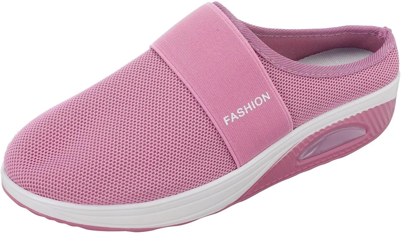 Womens Summer Breathable Mesh Slippers Lightweight Slip On Clog with Arch Support Soft Cushion Nursing Shoes