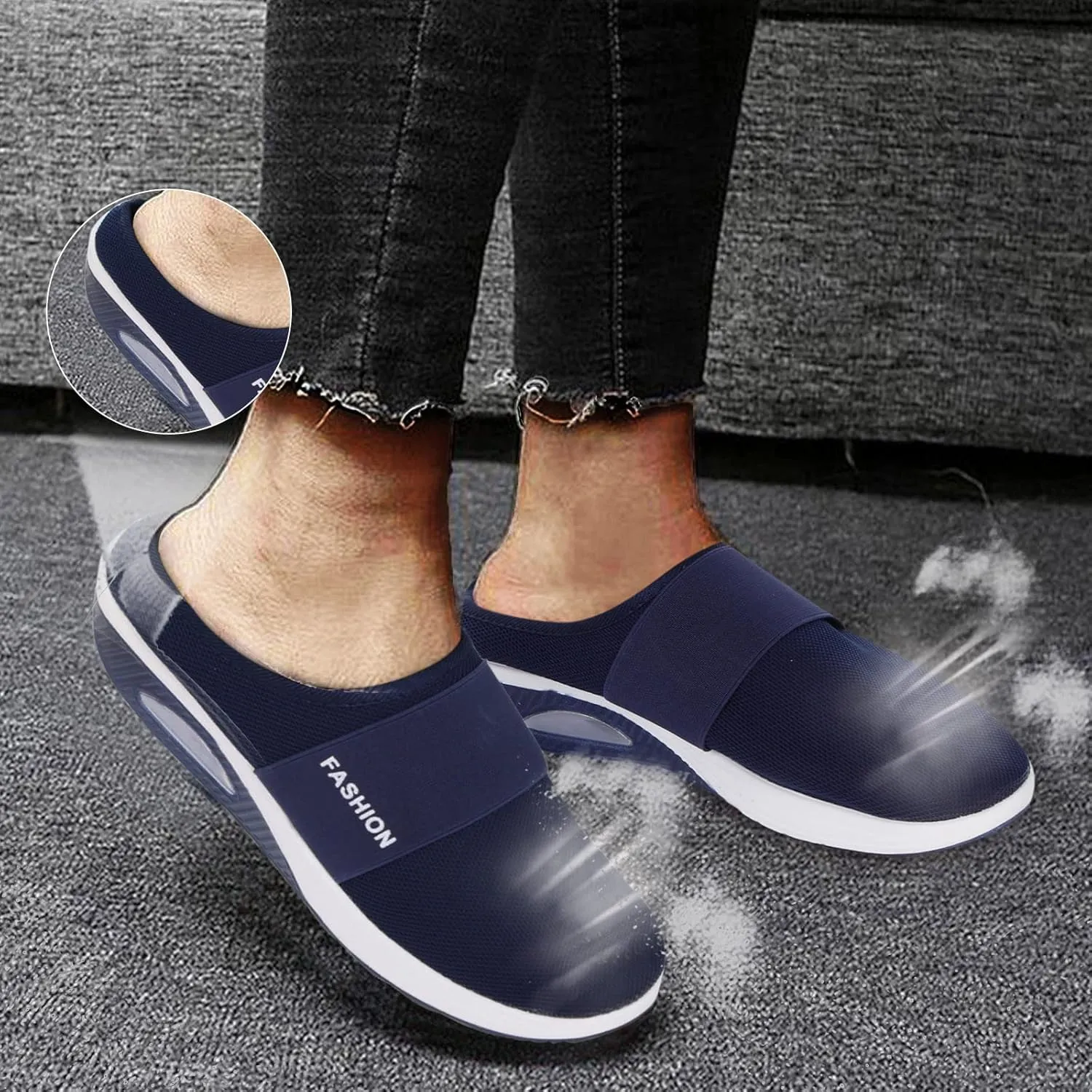 Womens Summer Breathable Mesh Slippers Lightweight Slip On Clog with Arch Support Soft Cushion Nursing Shoes