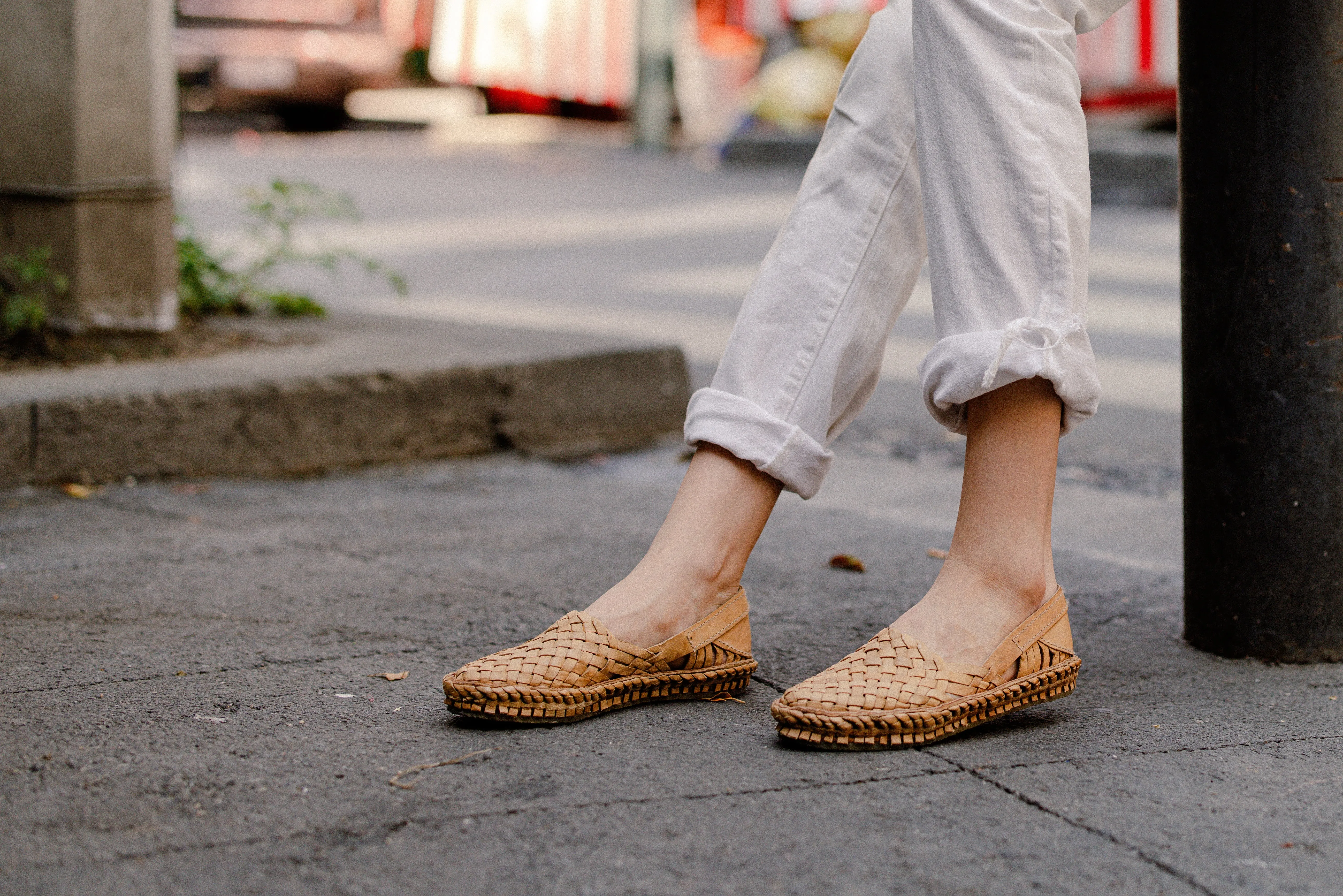 Women's Woven Shoe in Honey   No Stripes