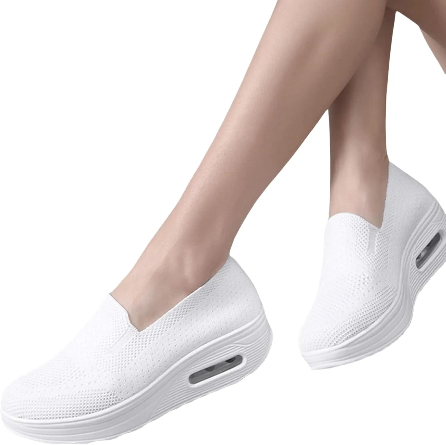 ZWRXW Diabetic Walking Shoes for Women Slip On Walking Running Shoes Slip-On Orthopedic Shoe with Arch Support Knit Upper Lightweight Sneaker for Swollen Feet Neuropathy,Plantar Fasciitis